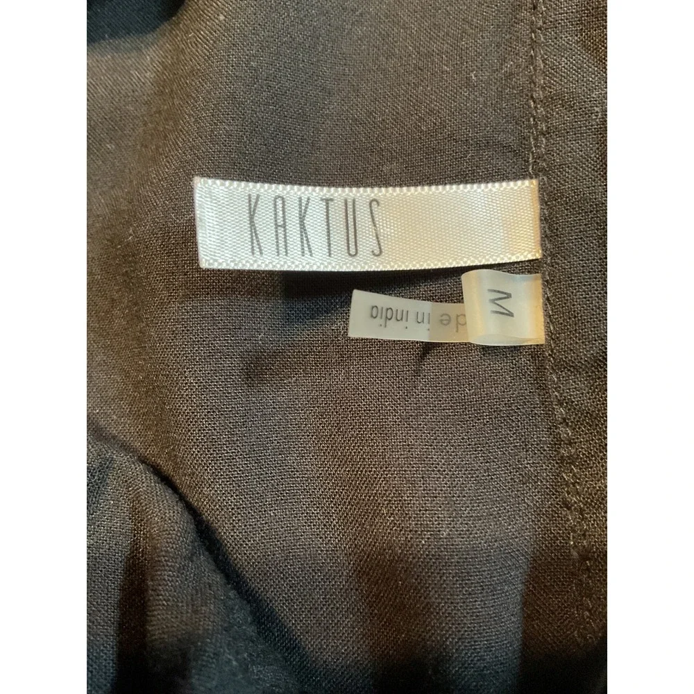 Kaktus Womens Black Button Front Layered Floral Shirt M - Picture 3 of 9